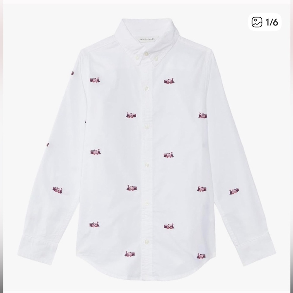 NWT - Janie and Jack Classic White Train Shirt